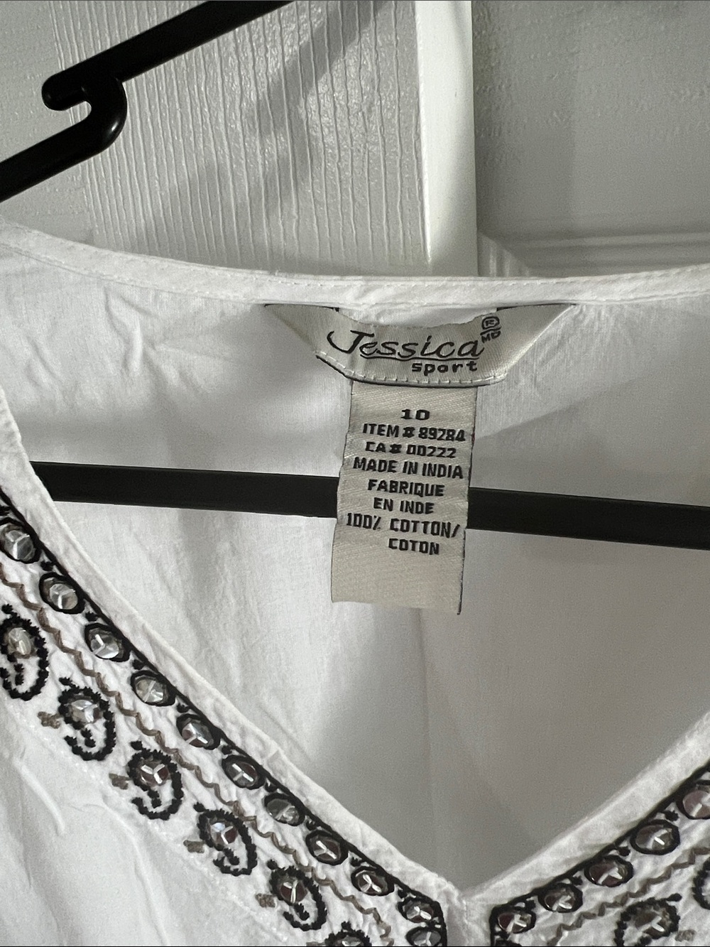 ✨Jessica Sport Embroidered Boho Tunic | White Cotton V-Neck Blouse | bundle & 💸 - Picture 9 of 9